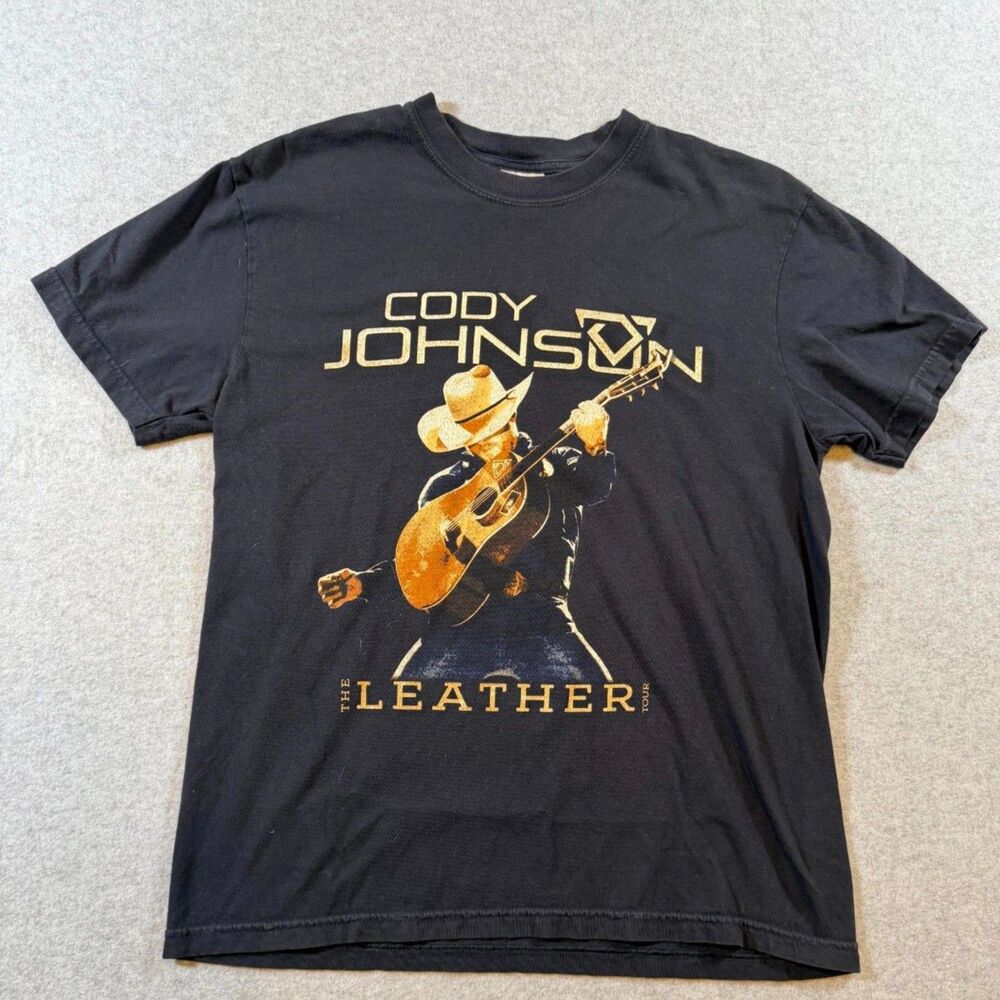 Cody Johnson The Leather Tour 2024 Concert T Shirt Black Comfort Colors Medium